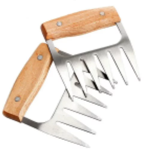 Griffe à viande 2 pcs (avec poignée en bois)